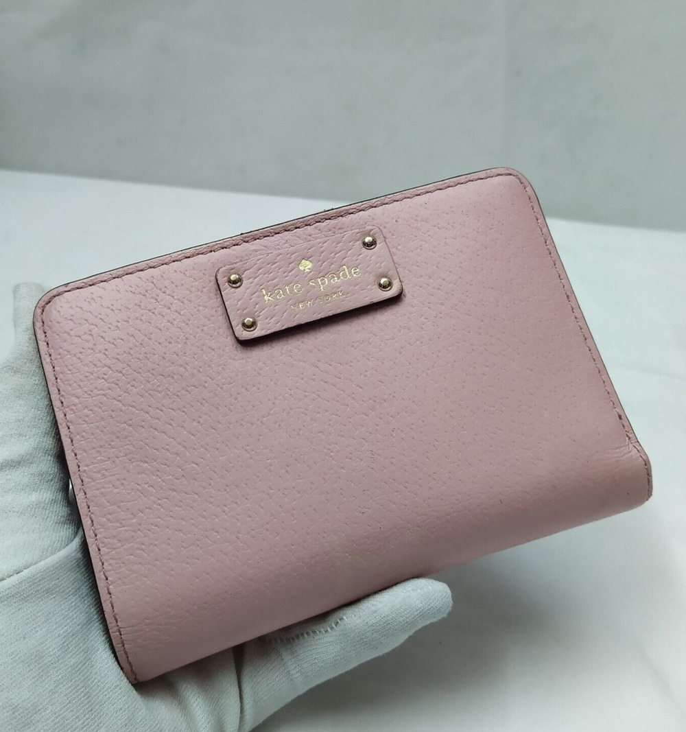 Kate Spade New York Pink Leather Credit Card ID Window Bifold Wallet